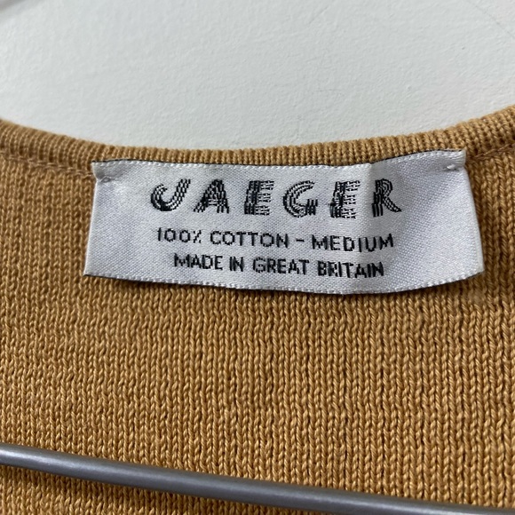 Jaeger Vest/ Sleeveless Top/ Blouse Mother of Pearl Buttons Cotton in Tan M - Picture 3 of 10